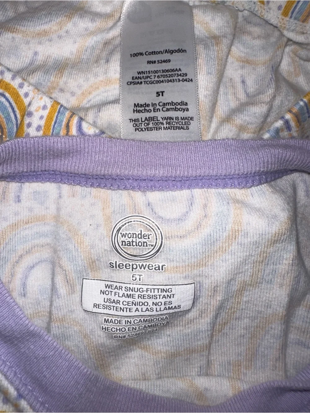 Girls Rainbow Long Sleeve Pajama Set - Size 5T